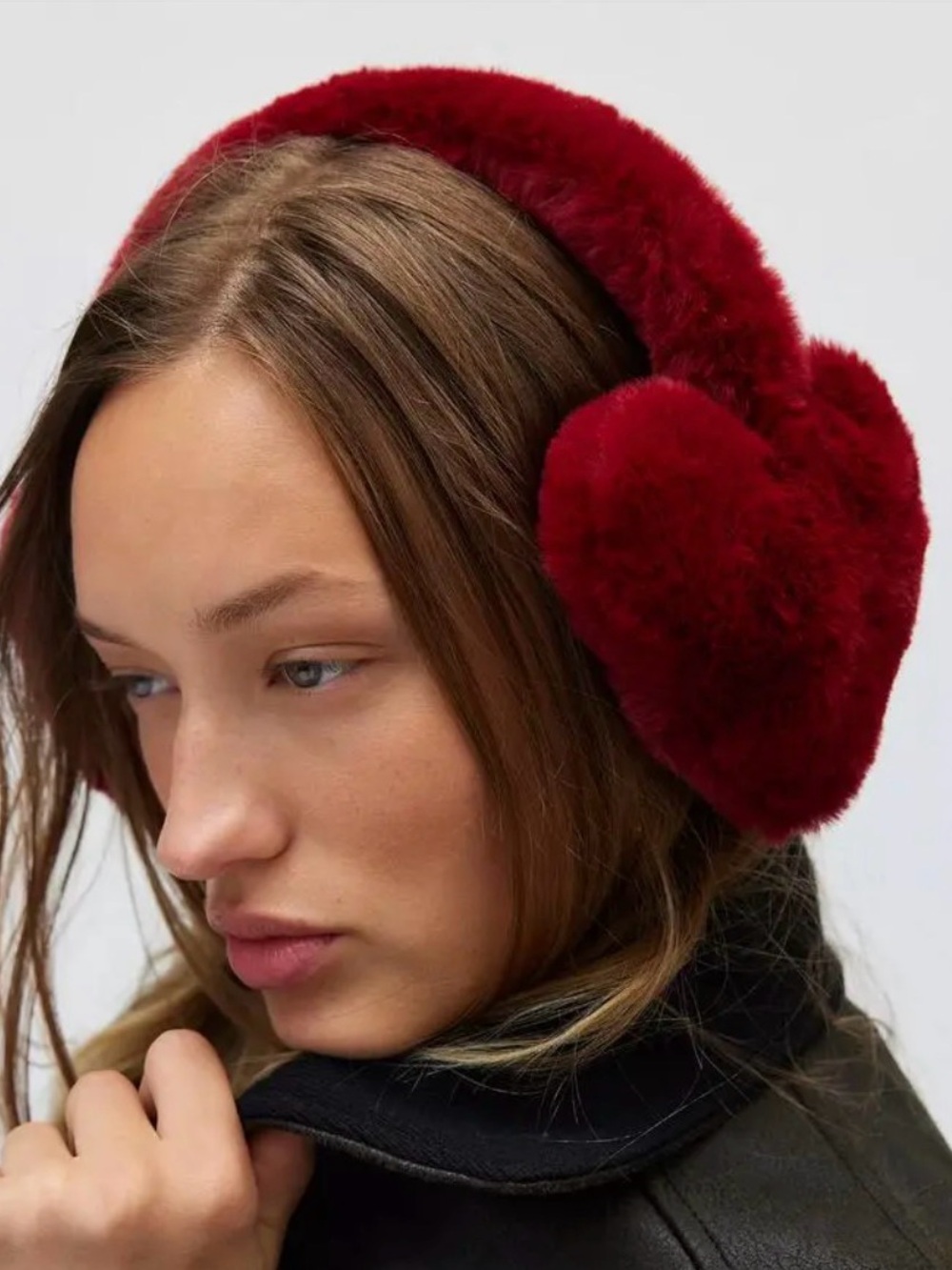Urban Outfitters Soft Faux Fur Heart Earmuffs